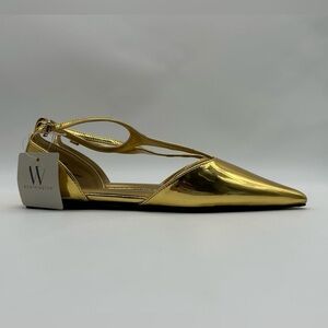 Worthington Kendie Metallic Gold Pointed Toe Flats | Size 7M | New with Tag